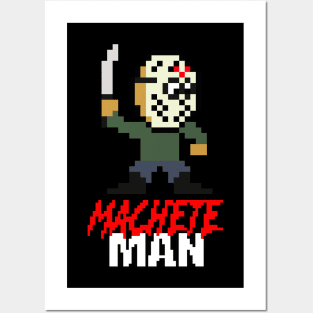 Slasher Man Retro 8-Bit Horror Gaming: Machete Man! Posters and Art